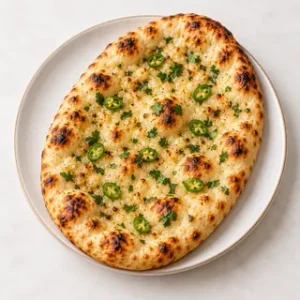 Green Chili Garlic Naan (scharf)